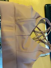 F.DYRAA Sujetador con correas cruzadas a prueba de golpes Sujetador deportivo para correr Gimnasio Sujetador superior Mujer Dobladillo ancho Push Up Entrenamiento Fitness Yoga Crop Tops Sujetador