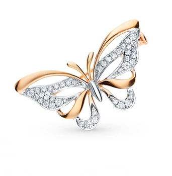

Gold brooch with diamonds sunlight sample 585
