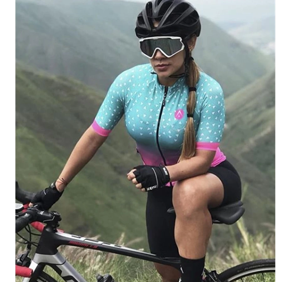 Белый ZERIE женская одежда открытый триатлон костюм Велоспорт skinsuit Боди Набор Майо дорожный велосипед костюмы ciclismo MTB комбинезоны - Цвет: Белый
