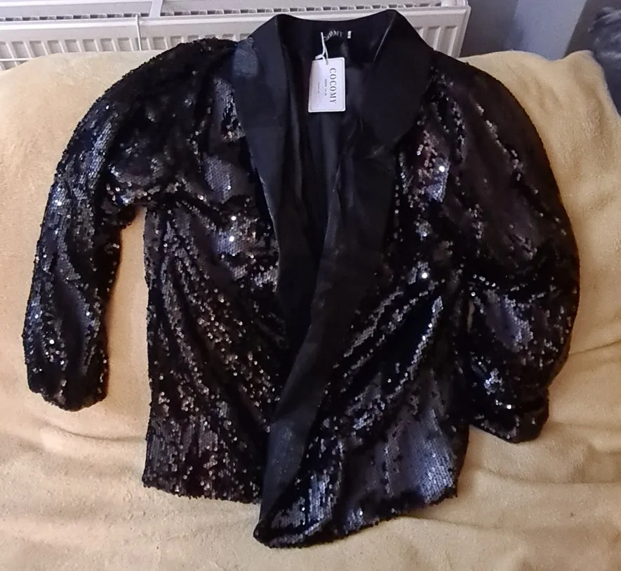 5XL Bling Bling Sequins Blazer Feminino Autumn Women Jacket Plus Size Black Shiny Party Blazer Mujer Casual Streetwear blaser 25 reviews №1 68161