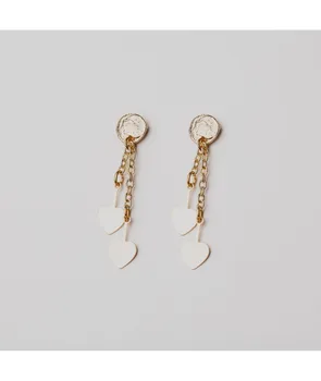 

Heart chain earrings