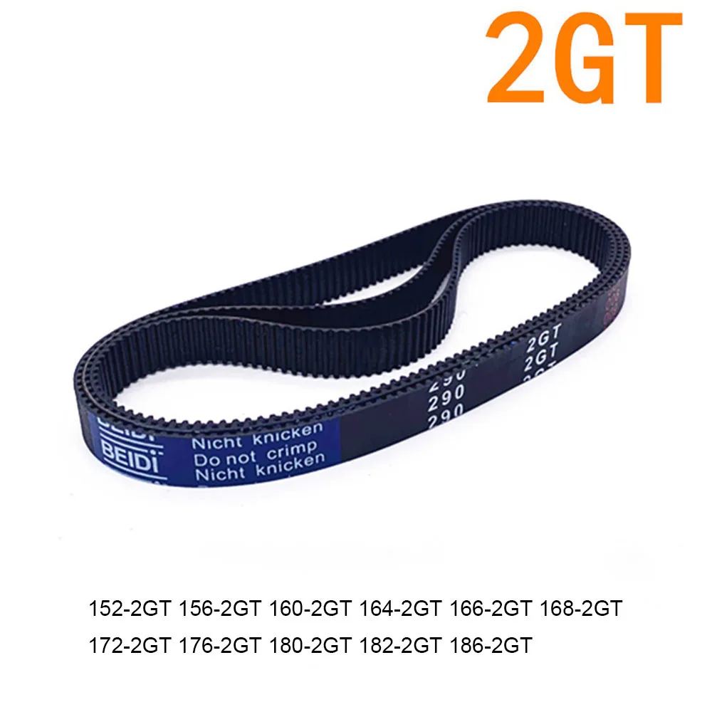 

1pcs 2GT Rubber Arc Tooth Timing Belt Width 6mm 10mm Pitch Length 152 156 160 164 166 168 172 176 180 182 186mm Drive Belts