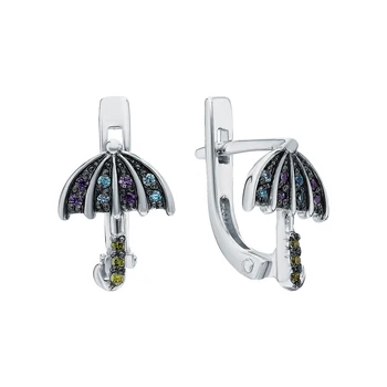 

Silver earrings with cubic zirconia sunlight sample 925 test