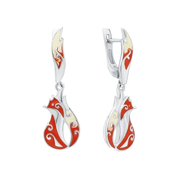 

Silver earrings with enamel sunlight sample 925 test