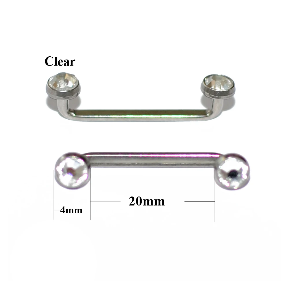 1 шт. G23 титановый Пирсинг 14 г внутренняя резьба кристалл AB драгоценный камень поверхность бар штанга фабричного производства микродермальный якорь кольца ювелирные изделия