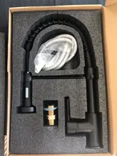 Mixer Tap Deck-Mounted Stream-Sprayer Kitchen Faucet Cold-Taps Rotation Matte Black Hot