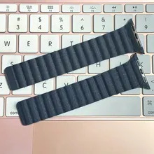 Correa de cuero para Apple Watch, banda magnética de 44mm, 40mm, 38mm y 42mm para reloj inteligente iWatch series 3, 4, 5, se, 6