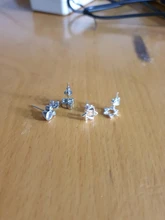 925 de plata esterlina de la joyería de las mujeres de cristal animales de dibujos animados pendientes para niñas de la escuela. Regalo de pendientes de plata y circonita para niña eh1415