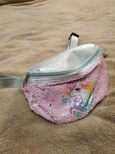 Riñonera con dibujos de unicornios para mujer y niña, bolso de hombro con purpurina, para teléfono, color rosa