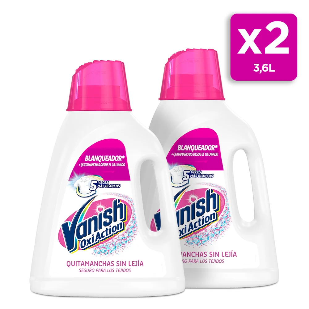 Vanish Oxi Action, quitamanchas y blanqueador para ropa, lavadora o remojo,  formato gel Pack de 2, total 3,6kg|Quitamanchas para ropa| - AliExpress