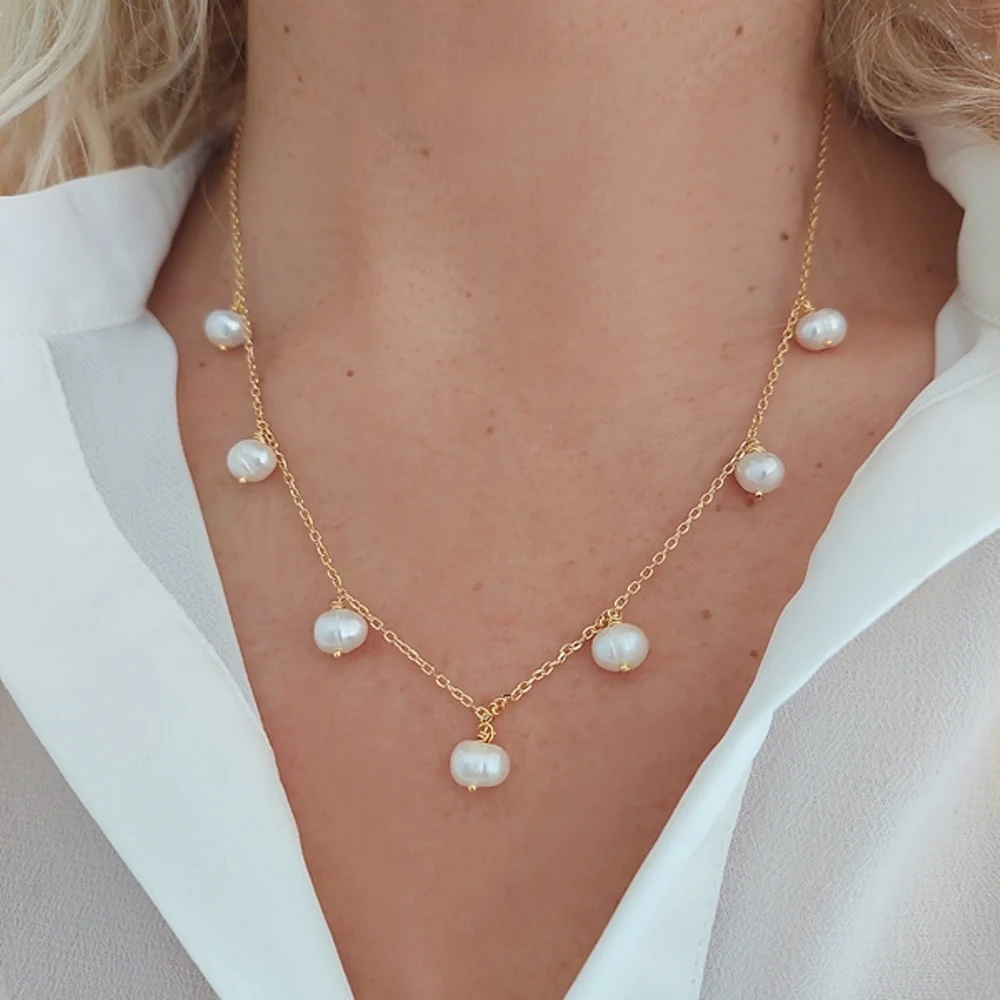 

Vaoov 925 Sterling Silver Pearl Necklace