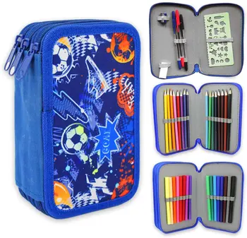 

Starplast, Case Plumier School, 3 compartments, 16 Pencils de Colores, 16 Highlighters de Colores, rule, pencil sharpening, rubber gum