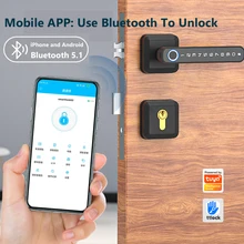 

Fingerprint door smart lock with Bluetooth for Tuya APP Eletronic lock wih Biometrics Fingerprint/Password/Key/App unlock