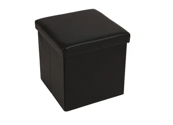 

Ottoman box padded solid color pattern Eddy black color 1