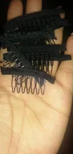 Peine peluca para hacer pelucas con Clip, extensiones de cabello humano con 7 dientes, pinzas de Metal, buena calidad, 12 Uds. Por lote
