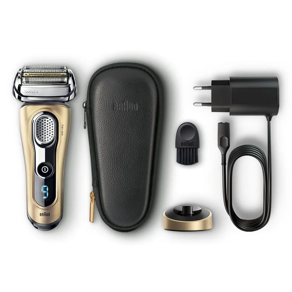 Электробритва Braun Series 9 9299s Gold с зарядной станцией и кожаным футляром