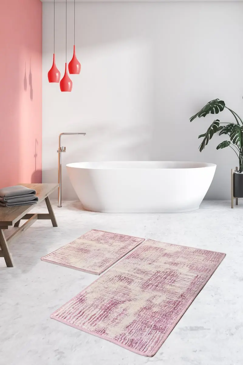 

Bath Mats Non Slip Anti Mould Mats Non Slip Anti Mould Linen Cotton Purple Flosl 2'Li Set 60X100 cm-50X60 Cm