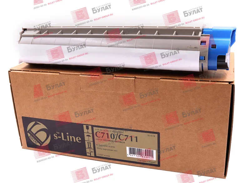 Тонер-картридж БУЛАТ s-Line 44318608/44318624 для Oki C710 (Чёрный 11000 стр.) универсальный |
