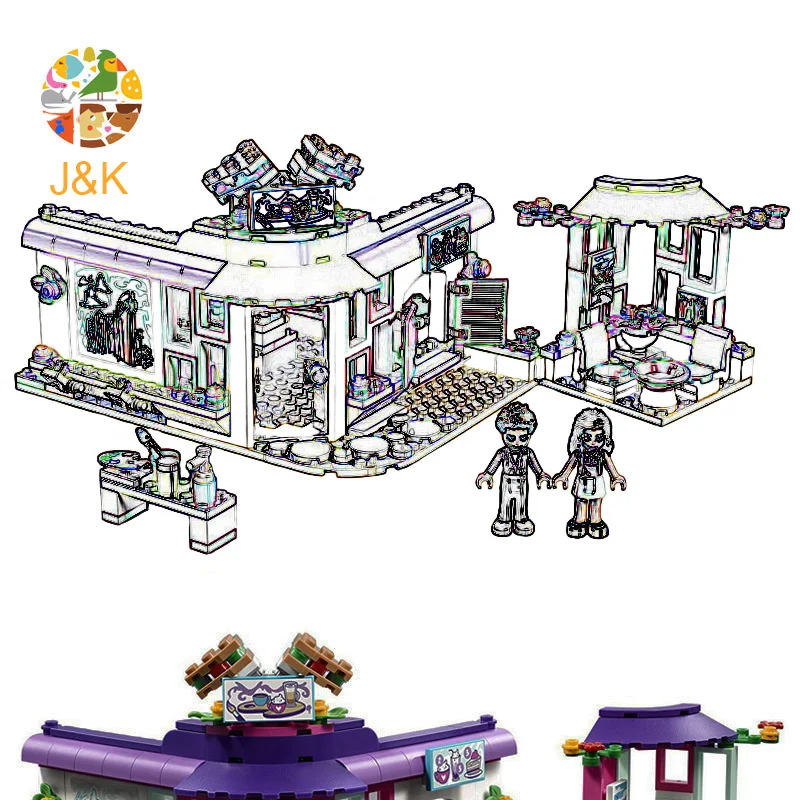 

423pcs Friends Series The Emma's Art Cafe Building block Brick Toys For Children Birthday Toys compatible 41336
