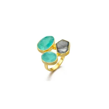 

Chalcedony ring and Labradorite LeCarré