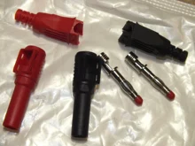 Insulation-Wire Connector Banana-Plug Multimeter-Test Right-Angle Solder-Type Male Red/black