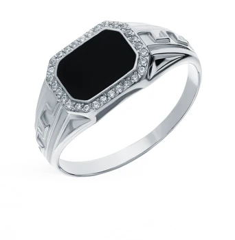 

Silver ring with cubic zirconia and sunlight enamel sample 925