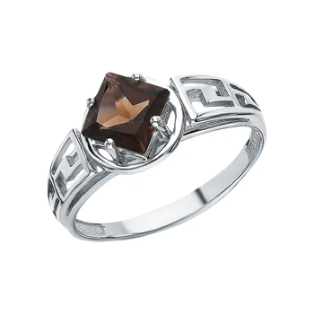 

Silver ring with раухтопазами sunlight sample 925