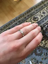 Anillo de compromiso de piedras redondas y pequeñas para mujer, sortija de boda de cristal Plata de Ley 925 auténtica
