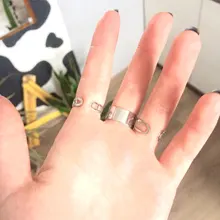 Conjunto de anillos circulares Punk para mujer, Hiphop/Rock, accesorios de dedo con índice de apertura, hebilla, anillo de cola de junta, joyería