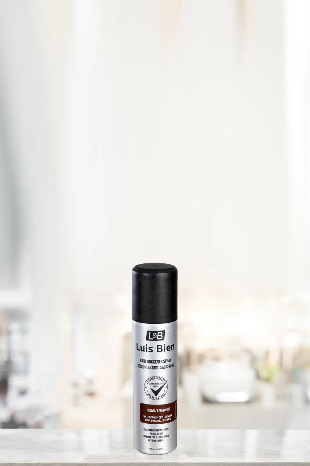 Luis Bien загуститель лак для волос коричневый Кератин белка и шелковые волокна, устойчивость к дождю