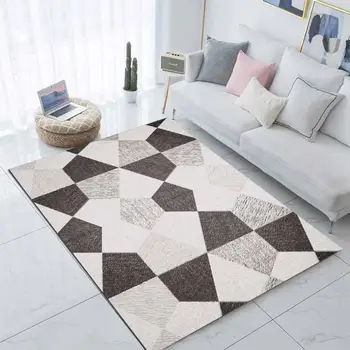 

Else Gray White Abstract Patchwork Scandinavian 3d Print Non Slip Microfiber Living Room Modern Carpet Washable Area Rug Mat