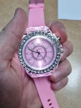 A0001-reloj LED luminoso para niños, de silicona, con lámpara, Color caramelo