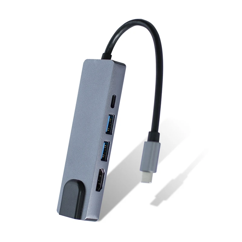 Док-станция для ноутбука 5 в 1 4K HDMI порт Ehternet зарядный PD3.0 87 Вт 2 USB 3 0 C с корпусом из