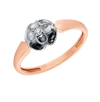 

Gold ring with diamonds sunlight sample 585