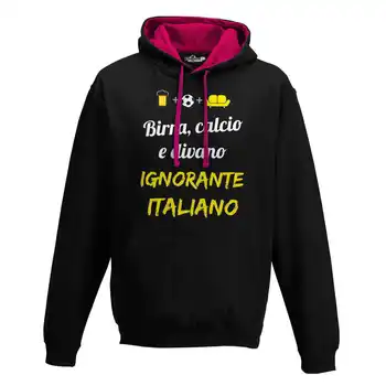 

Hood Sweatshirt Two-Color Football Funny Funny Ignorant Italian Beer S