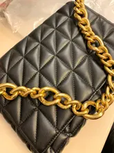 Bandoleras acolchadas con cadena gruesa para mujer, bolsos de mano acolchados, de marca, 2020