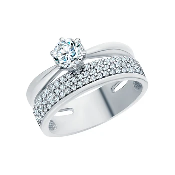 

Silver ring with cubic zirconia sunlight sample 925