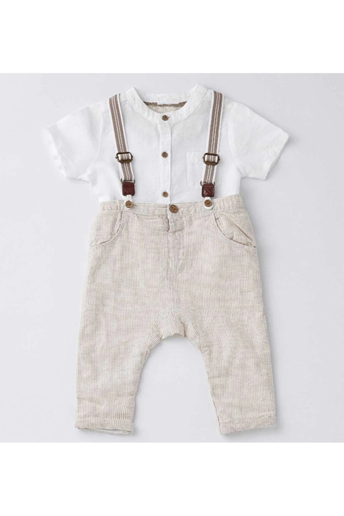 baby boy white linen suit