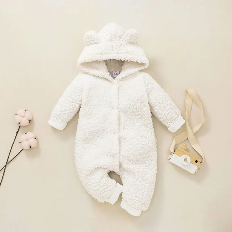 Cute Baby Boy Girl Clothes for new born Long Sleeve Baby Costume Hoodies Bear Baby Romper Jumpsuits Fleece Overall Warm Rompers