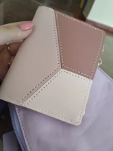 Billetera corta con cremallera para mujer, monedero con paneles a la moda, tarjetero de cuero