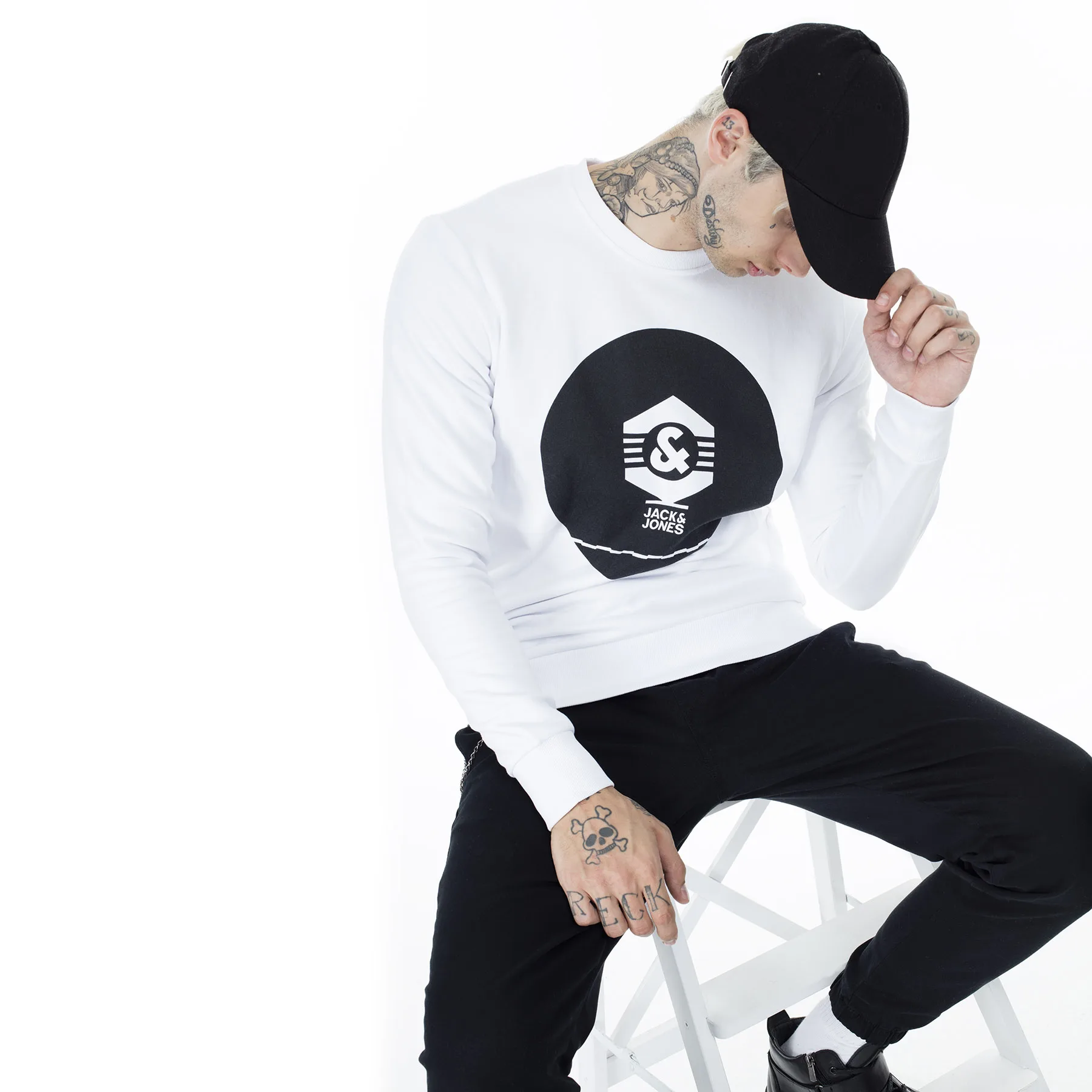 Белый Мужские спортивные 12156248 с принтом Jack& Jones Core Jcoknown - Цвет: Белый