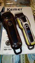 Hair-Clipper Trimmers Barber Lcd-Display-Machine Professional Electric Kemei Men 