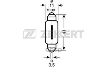 

Lamp c5w 12 V 5 W S8 5 zekkert art. LP-1057