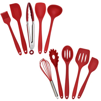 

10PCS/set Silicone Kitchen Cooking Tools DIY Home Baking Cooking Utensil Set Soup Spoon Oil Brush Egg Beater Food Clip Shovel