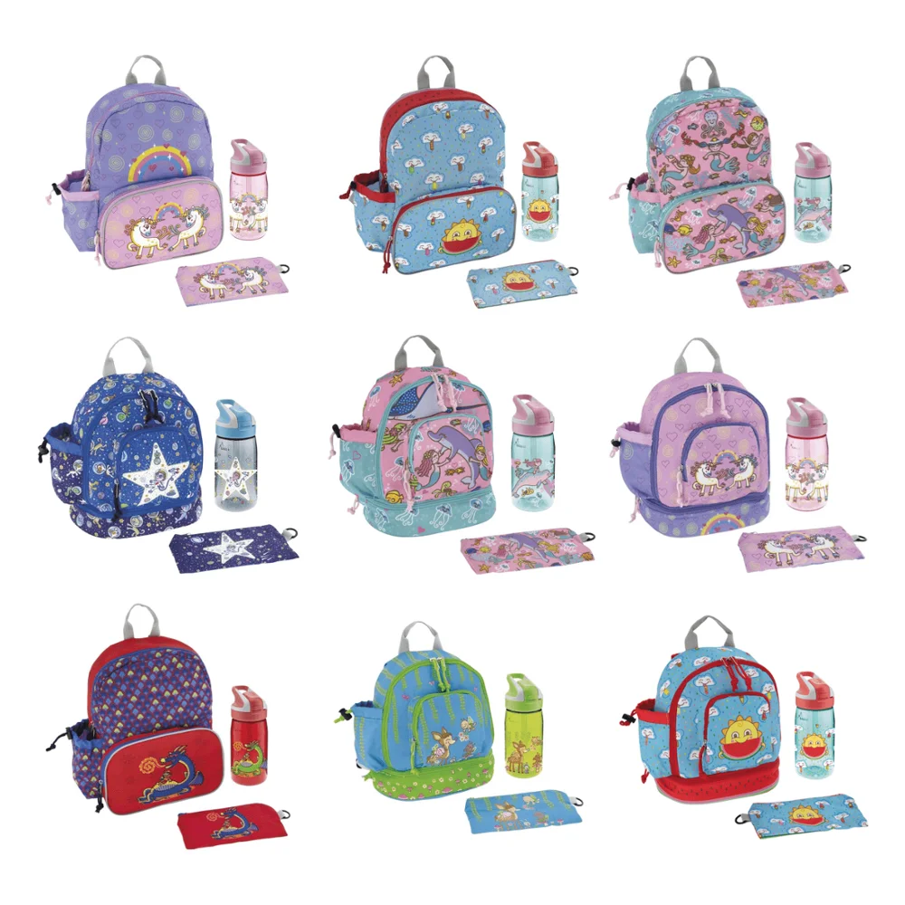 LAKEN Picnic Set Mochila Infantil Botella Agua Niños 450 ml Tritan Bolsa Merienda Térmica Mochila Guardería con botella de agua|Termos y botellas al -