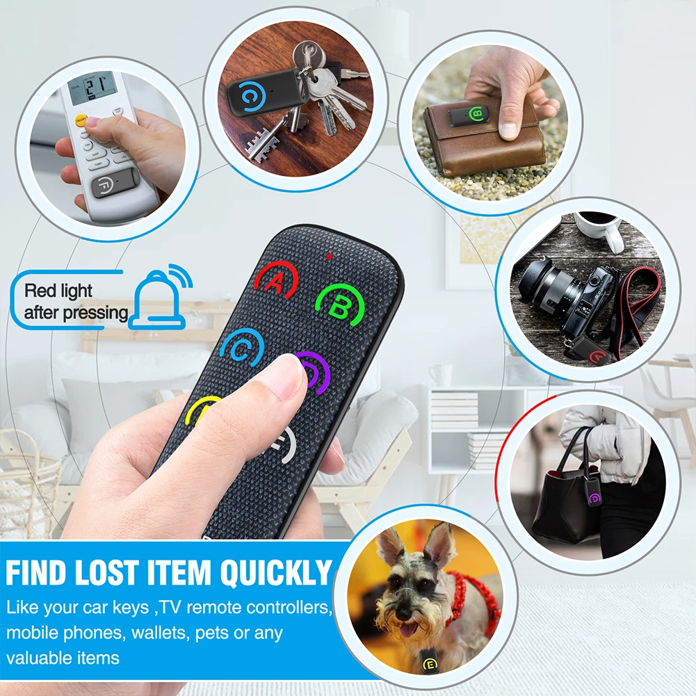 4/6/8 i in 1 Anti-lost Wireless Car Key Finder Remote Control Tracker Alarm Tag Keychain Wallet Smart Tracker with 6 Receivers