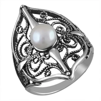 

Esthete ring with black silver pearls