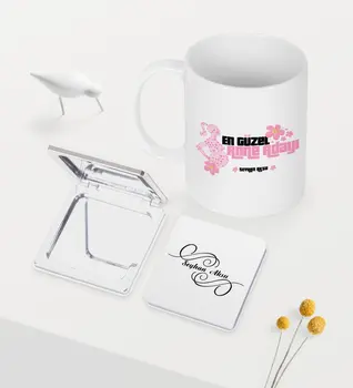 

Personalized Custom Best Nice Expectant Mother White Mug Mirror Set-3