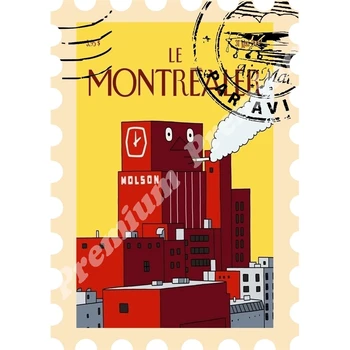 

Montreal souvenir magnet vintage tourist poster
