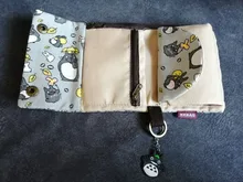 Anime nuevo TOTORO japonés gato de cartera corto lona bolsas de dinero Kumamon estampado de oso titular de la tarjeta de bolsillo de la moneda de la cremallera bolsos